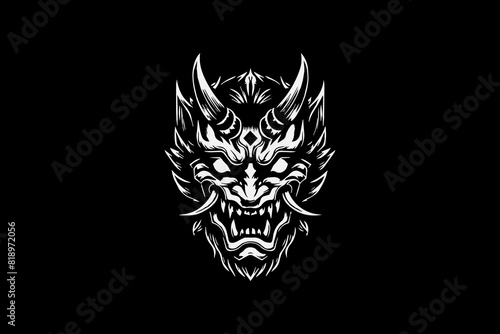Monster oni mask vector design