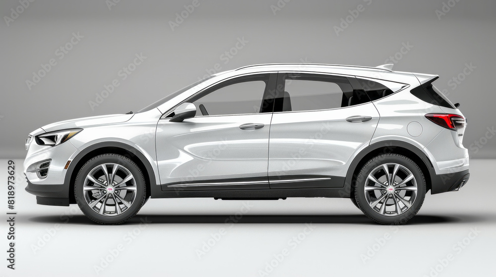 A sleek grey crossover car contrasts sharply against a pristine white backdrop, embodying modern elegance and sophistication.
A sleek grey crossover car contrasts sharply against a pristine white backdrop, embodying modern elegance and sophistication.