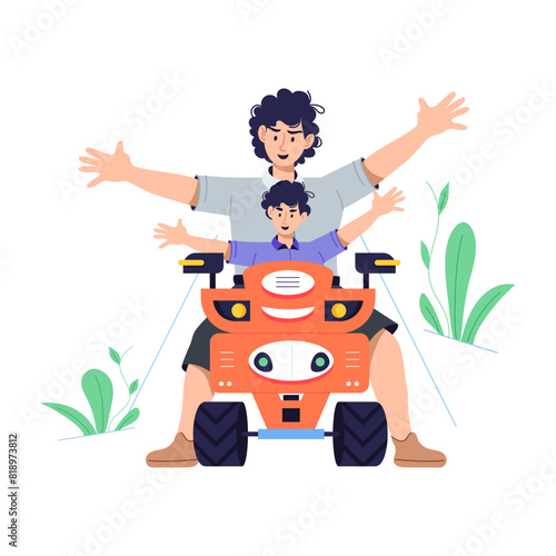 A flat illustration of bike together 