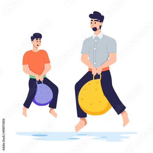 Check this flat illustration of jumping ball  
