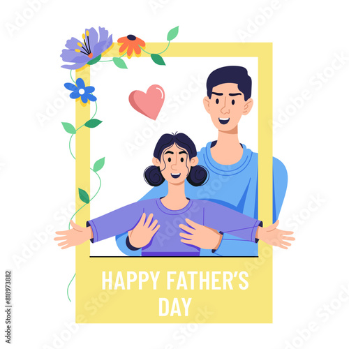 Easy to use flat illustration of father photoshoot 