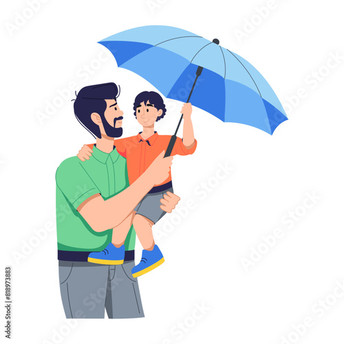 Beautifully designed flat illustration of protecting child  