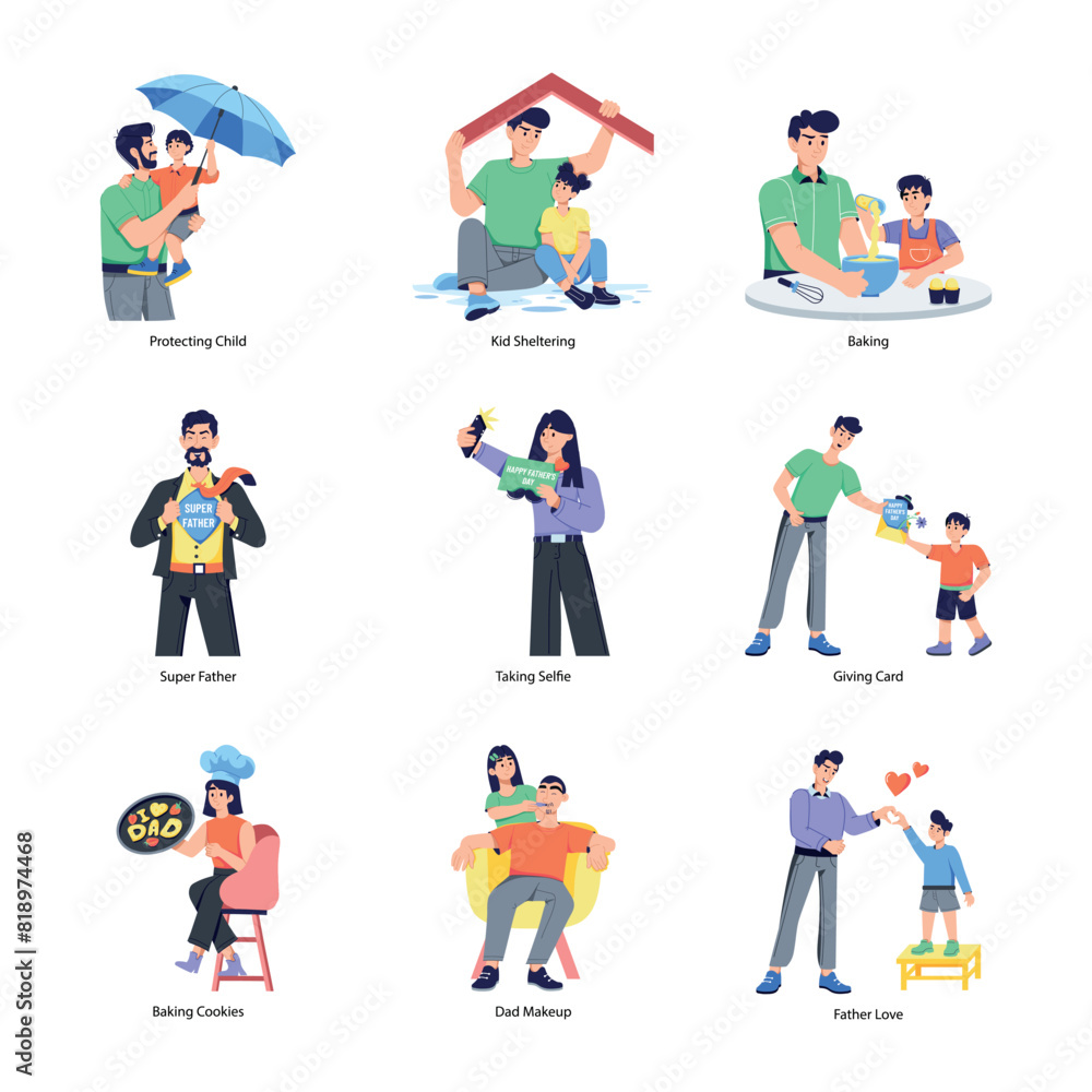 Handy Bundle of Fatherhood Flat Illustrations
Handy Bundle of Fatherhood Flat Illustrations
