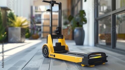 forklift truck in warehouse photo