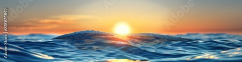 Abstract Sun And Sea Wave Design Background. With Copy Space  Abstract Background