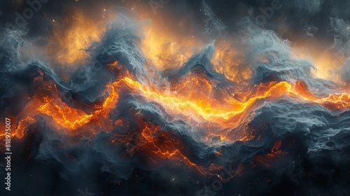 to create a generative background in the style of an abstract volcanic flow.