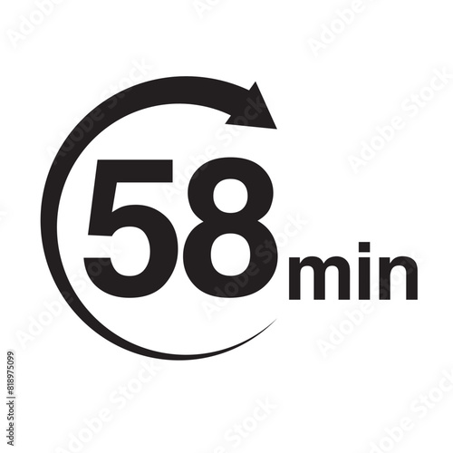 58 minute arrow timer icon vector illustration eps