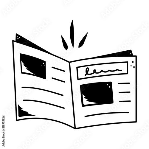 A hand drawn icon of newspaper 
