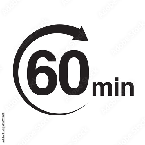 60 minute arrow timer icon vector illustration eps