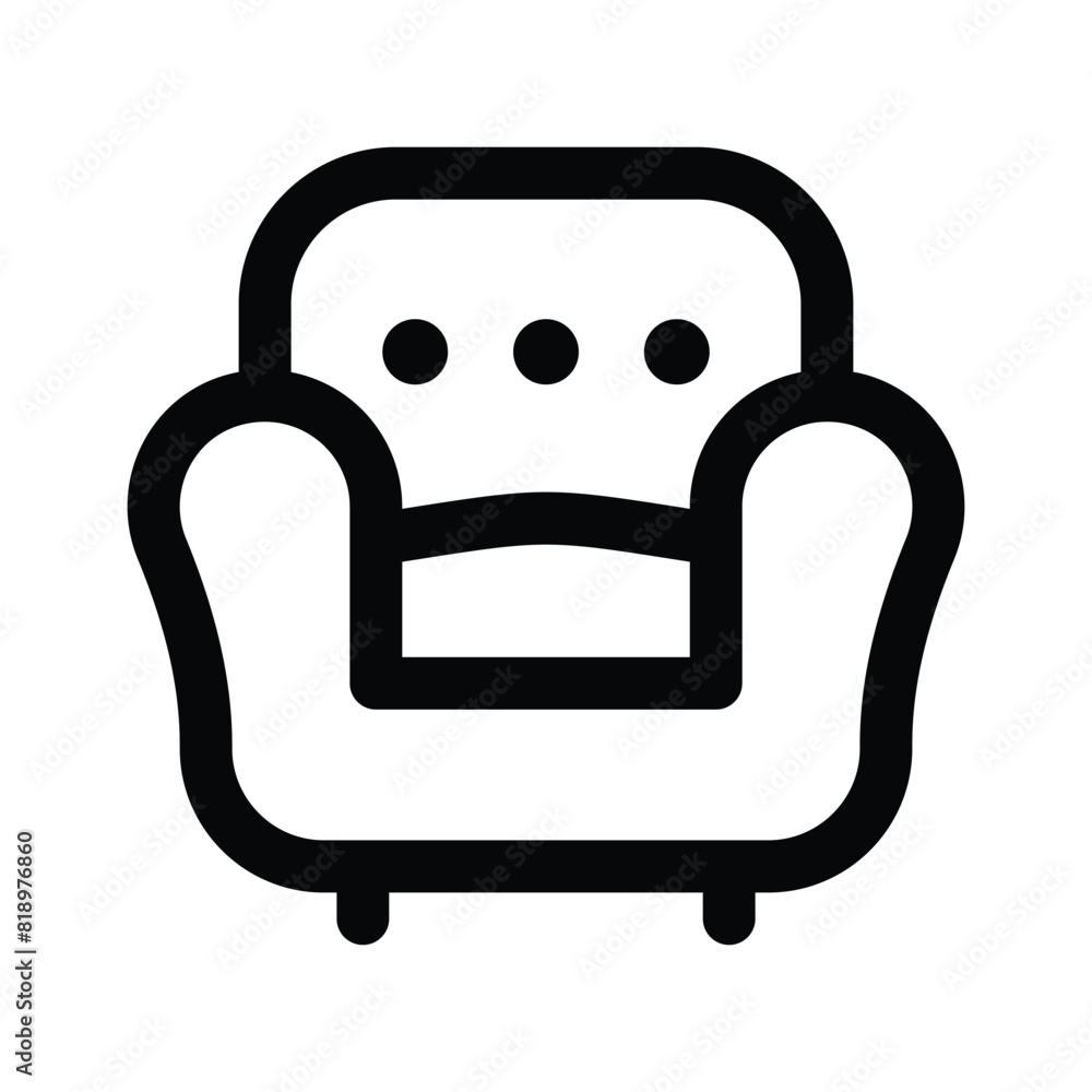 Sofa, couch icon, isolated on white background. Furniture symbol