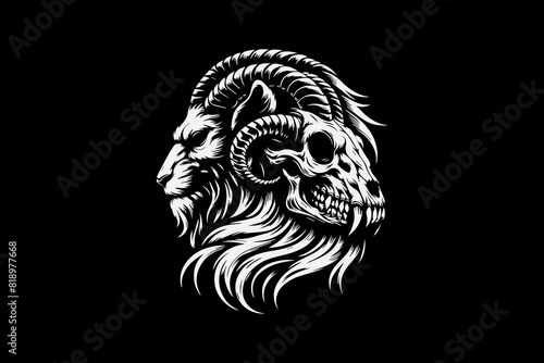 dark art skeleton mosnter bull vector design