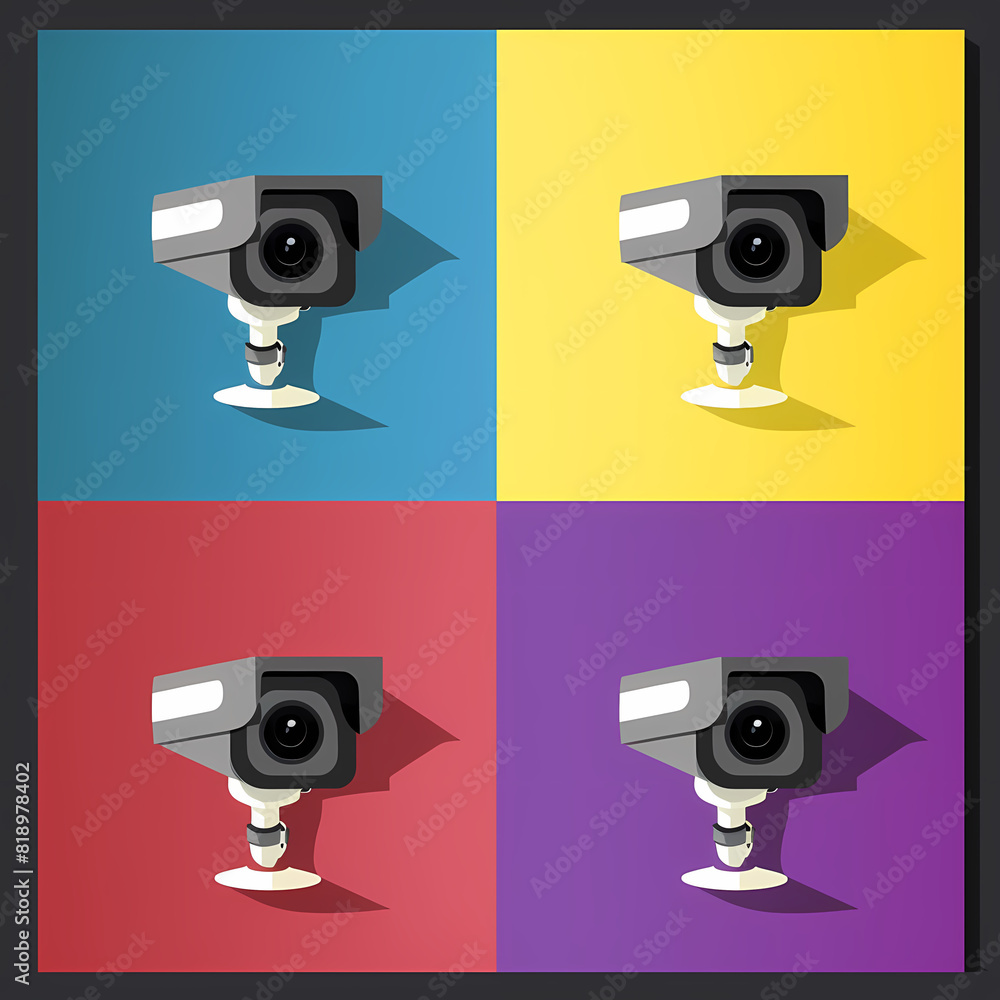 Cctv camera icons vector image Cctv camera icons vector image
