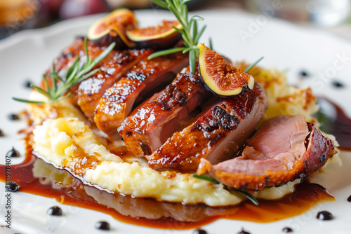 glazed duck fillet mashed potatoes seasoned with truffle and fig © -=RRZMRR=-