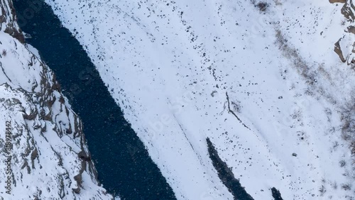 Spiti's Spectacle that is River Amidst Snow in Winter. photo