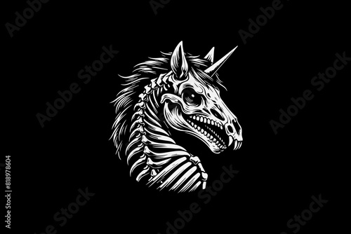 Monster skeleton horse vector design