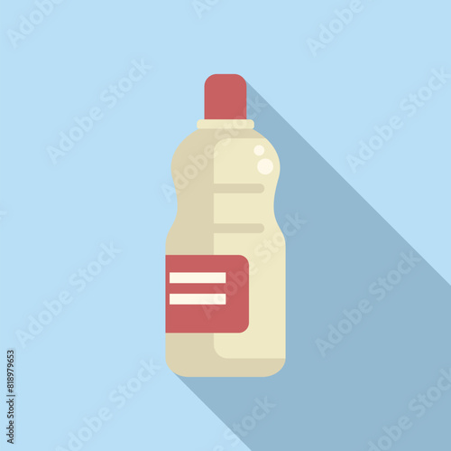 Vector illustration of a generic, unlabeled plastic cleaning product bottle with a red cap