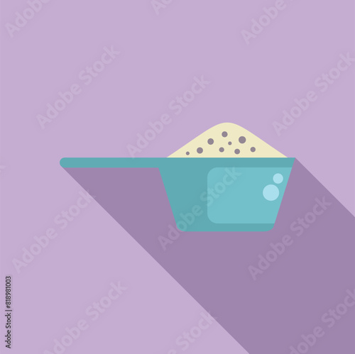 Vector illustration of a simple laundry detergent scoop against a purple background