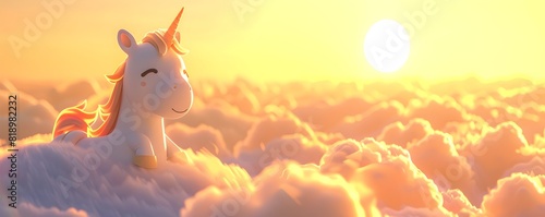 Peaceful Unicorn Gazing at ...