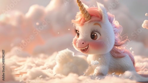 Adorable Baby Unicorn Playi...