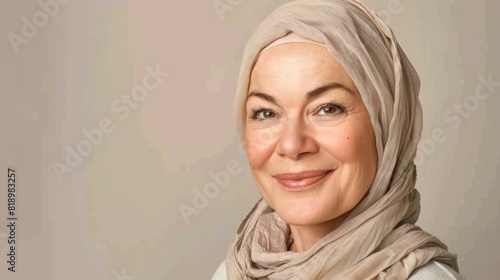 Smiling Woman Wearing Hijab © Alena