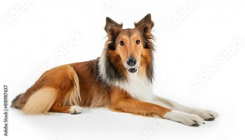 Collie dog - Canis lupus familiaris - are herding dogs, including many related land races and standardized breeds. isolated on white background