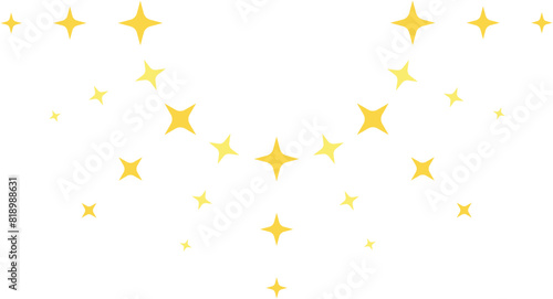 Super stars shine decoration half round flat illustration
