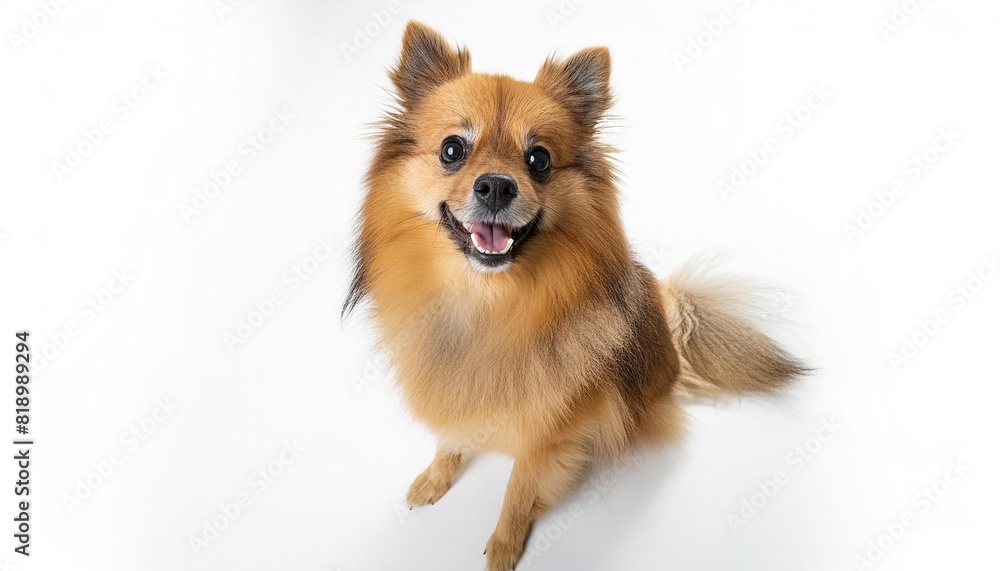 Pomeranian dog - Canis lupus familiaris - Pomeranian also known as a Pom, Pommy or Pome, is a breed of dog of the Spitz type. isolated on white background
