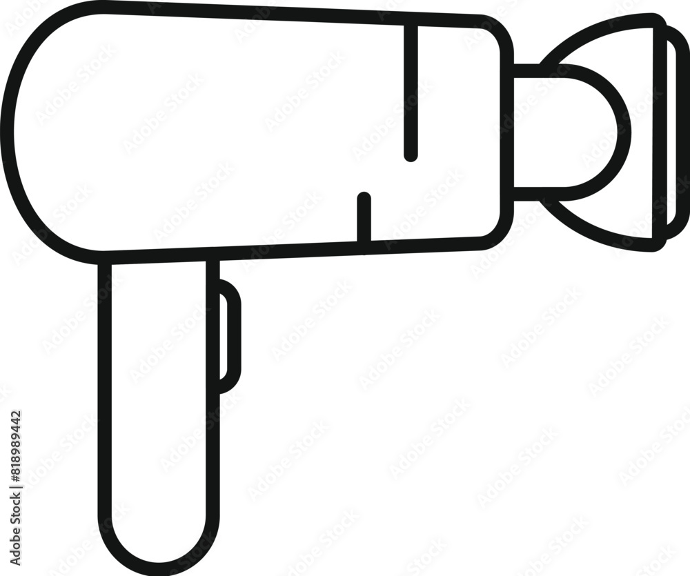 Fototapeta premium Black and white line art of a modern hairdryer, ideal for beauty icons