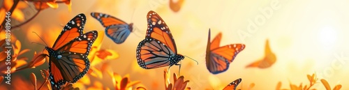 Abstract Summer Butterfly Migration Patterns. With Copy Space, Abstract Background photo