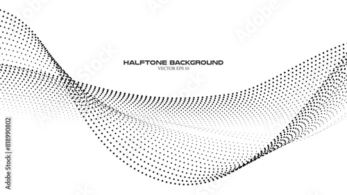 Abstract halftone wave pattern background for backdrop or wallpaper