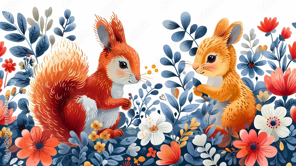 Sprinkle of Nature: The Tale of a Squirrel in Bloom Sprinkle of Nature: The Tale of a Squirrel in Bloom