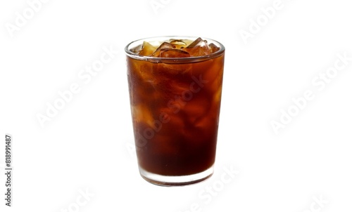 Americano ice coffee on white background with isolated style.ready for drink.