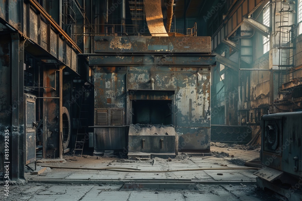 A Massive Electric Blast Furnace Stands Out In The Metallurgical plant. A Massive Electric Blast Furnace Stands Out In The Metallurgical plant.