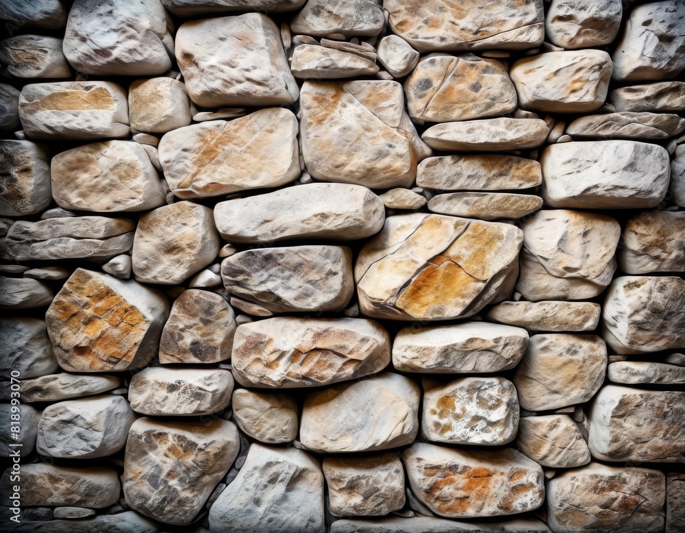 High-resolution image capturing the intricate pattern and texture of a stone wall with varied hues and shapes.. AI Generation High-resolution image capturing the intricate pattern and texture of a stone wall with varied hues and shapes.. AI Generation