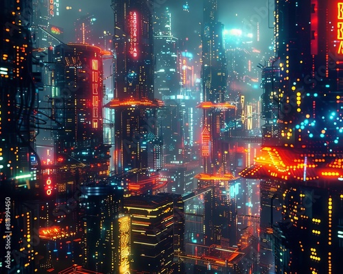 A dark and rainy night in the cyberpunk city