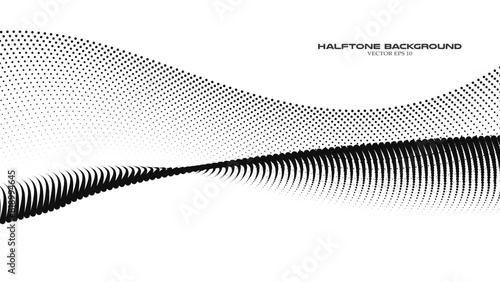 Abstract halftone wave pattern background for backdrop or wallpaper