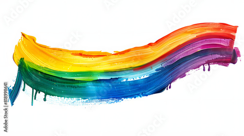 Individual boho rainbow painting graphics tape isolated on white background  flat design  png 