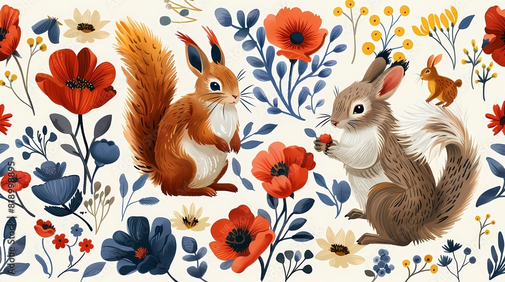 Sprinkle of Nature: The Tale of a Squirrel in Bloom Sprinkle of Nature: The Tale of a Squirrel in Bloom