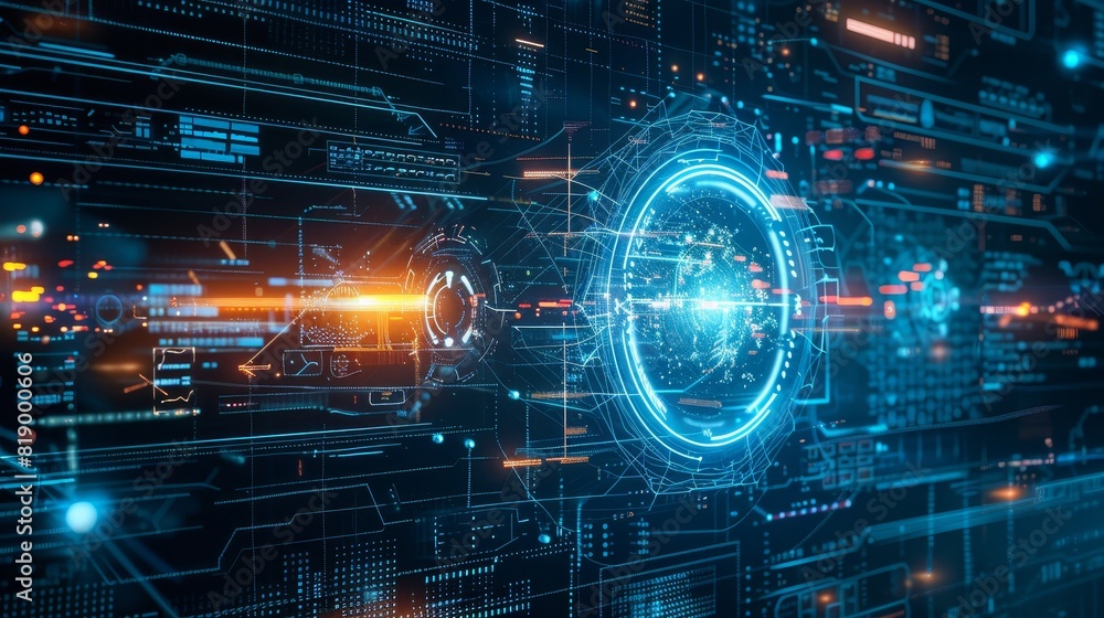 A futuristic blueprint of interconnected systems A futuristic blueprint of interconnected systems