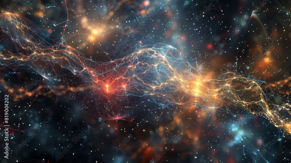 Fototapeta premium A science and technology abstract with a network motif