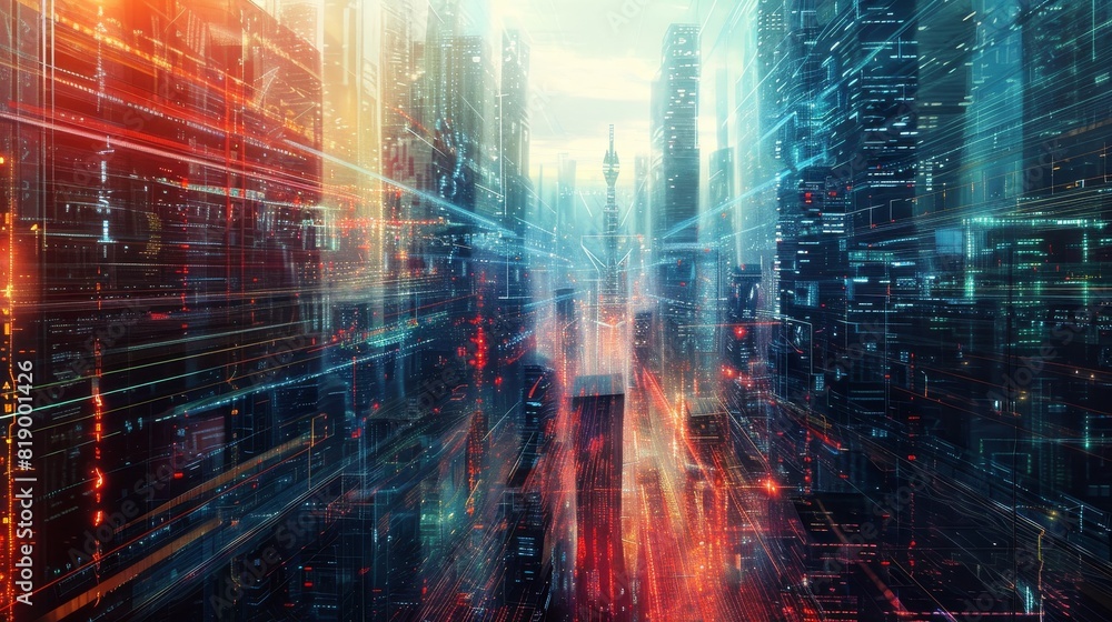 A vision of future tech in an abstract realm A vision of future tech in an abstract realm