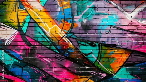 Vibrant Street Art Mural on Brick Wall