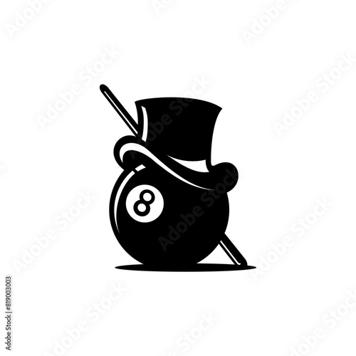 Vector of Billiard ball, hat and stick