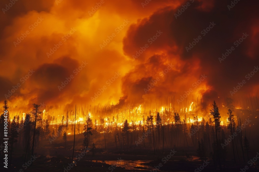 Obraz premium Forest Fires and Smoke