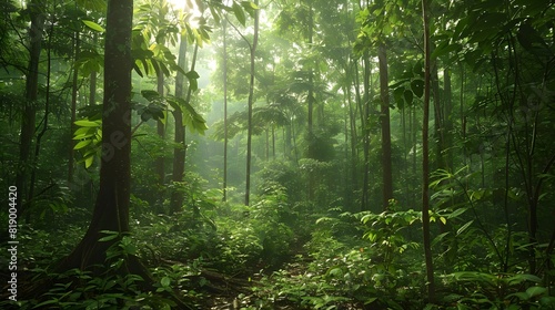 Witness the forest in all its splendor  a rich tapestry of greenery stretching to the horizon. The clarity of each leaf and branch is astonishing