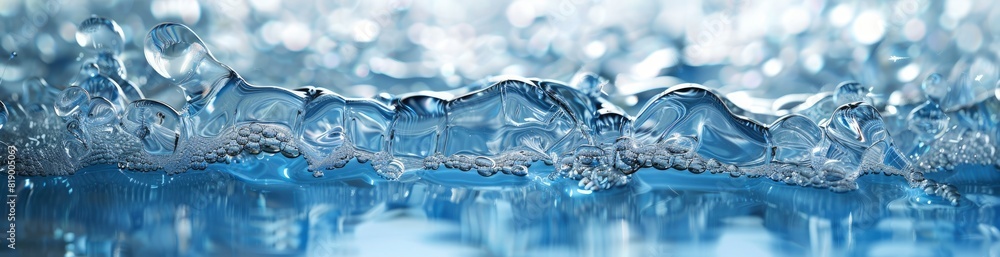 Abstract Ice Patterns Melting In The Summer Heat. With Copy Space, Abstract Background Abstract Ice Patterns Melting In The Summer Heat. With Copy Space, Abstract Background