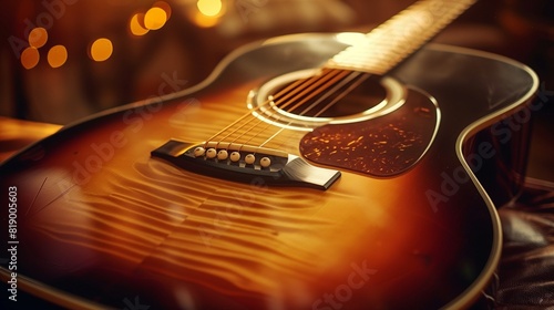 close up of acoustic guitar photo