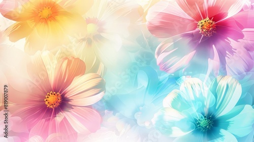 soft pastel flower blurred style design illustration