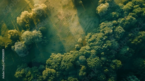 Aerial landscape featuring beautiful scenery on a green background
