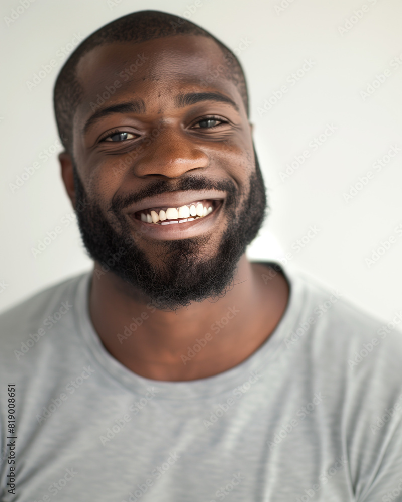 smiling black man with a beard smiling black man with a beard